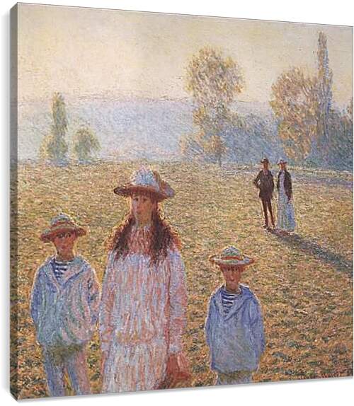 Постер и плакат - Landscape with Figures, Giverny. Клод Моне