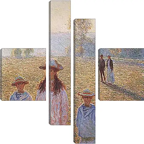 Модульная картина - Landscape with Figures, Giverny. Клод Моне