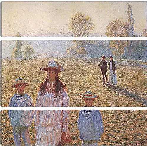 Модульная картина - Landscape with Figures, Giverny. Клод Моне