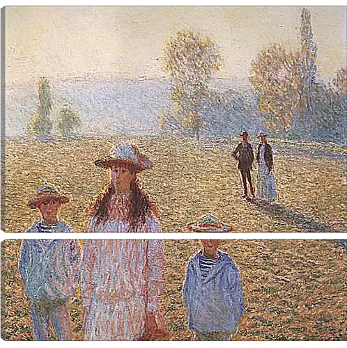 Модульная картина - Landscape with Figures, Giverny. Клод Моне