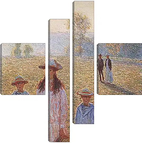 Модульная картина - Landscape with Figures, Giverny. Клод Моне