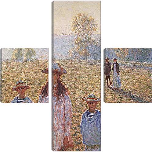 Модульная картина - Landscape with Figures, Giverny. Клод Моне