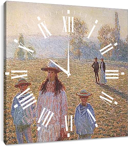 Часы картина - Landscape with Figures, Giverny. Клод Моне