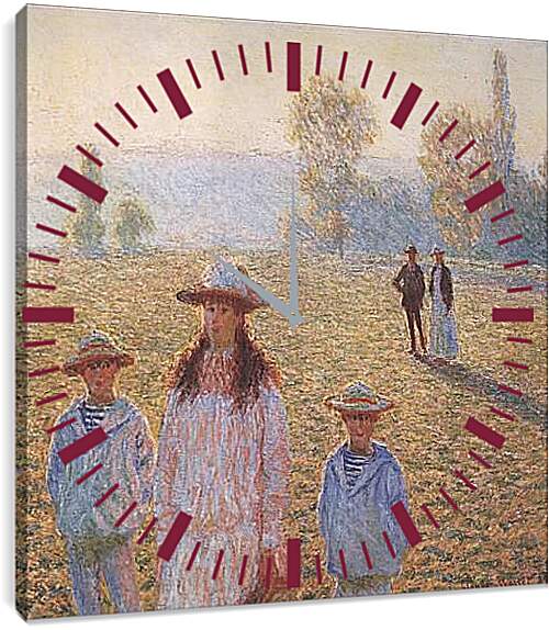 Часы картина - Landscape with Figures, Giverny. Клод Моне