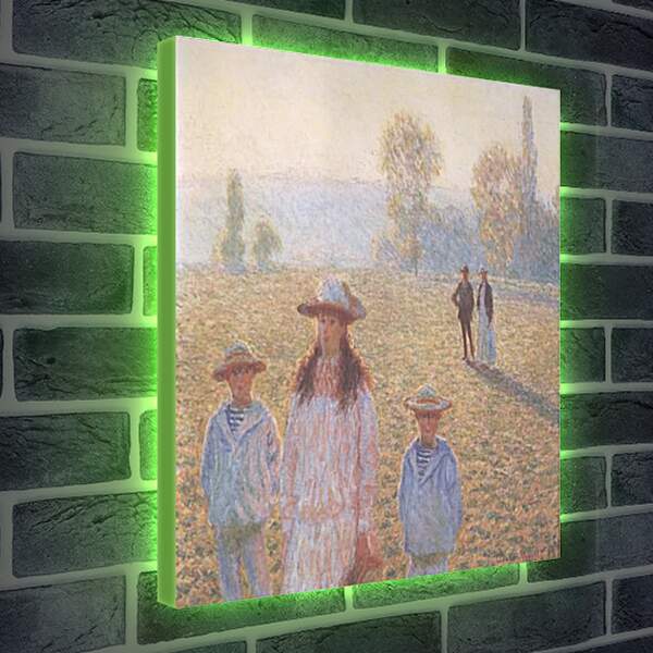 Лайтбокс световая панель - Landscape with Figures, Giverny. Клод Моне
