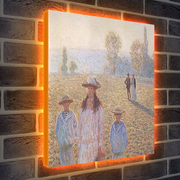 Лайтбокс световая панель - Landscape with Figures, Giverny. Клод Моне