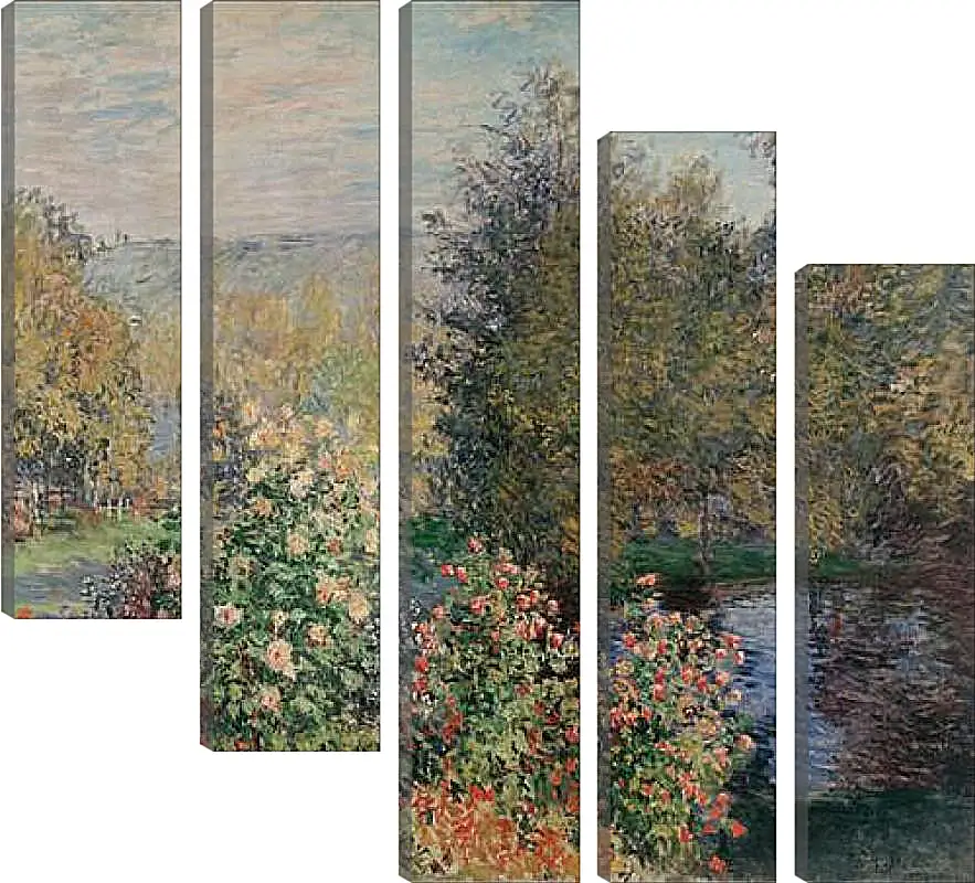 Модульная картина - Corner of the Garden at Montgeron. Клод Моне