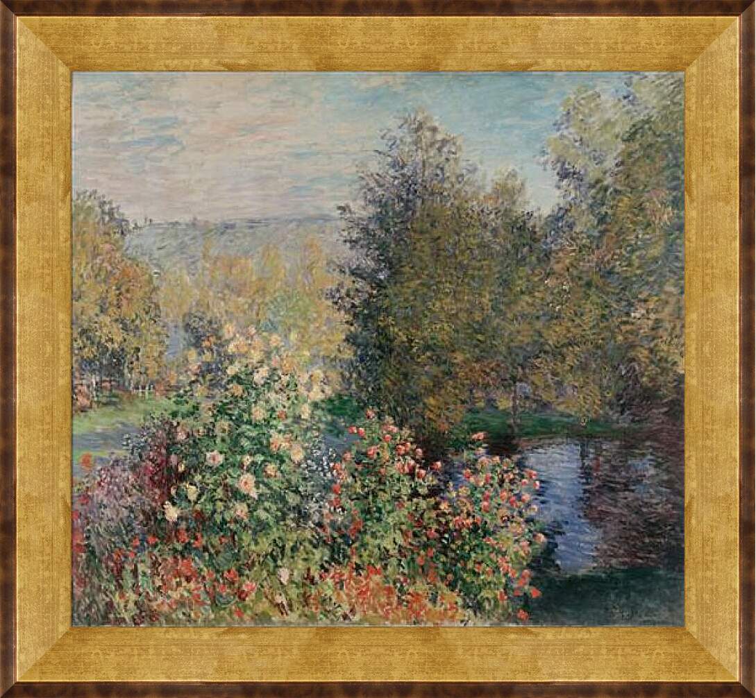 Картина в раме - Corner of the Garden at Montgeron. Клод Моне