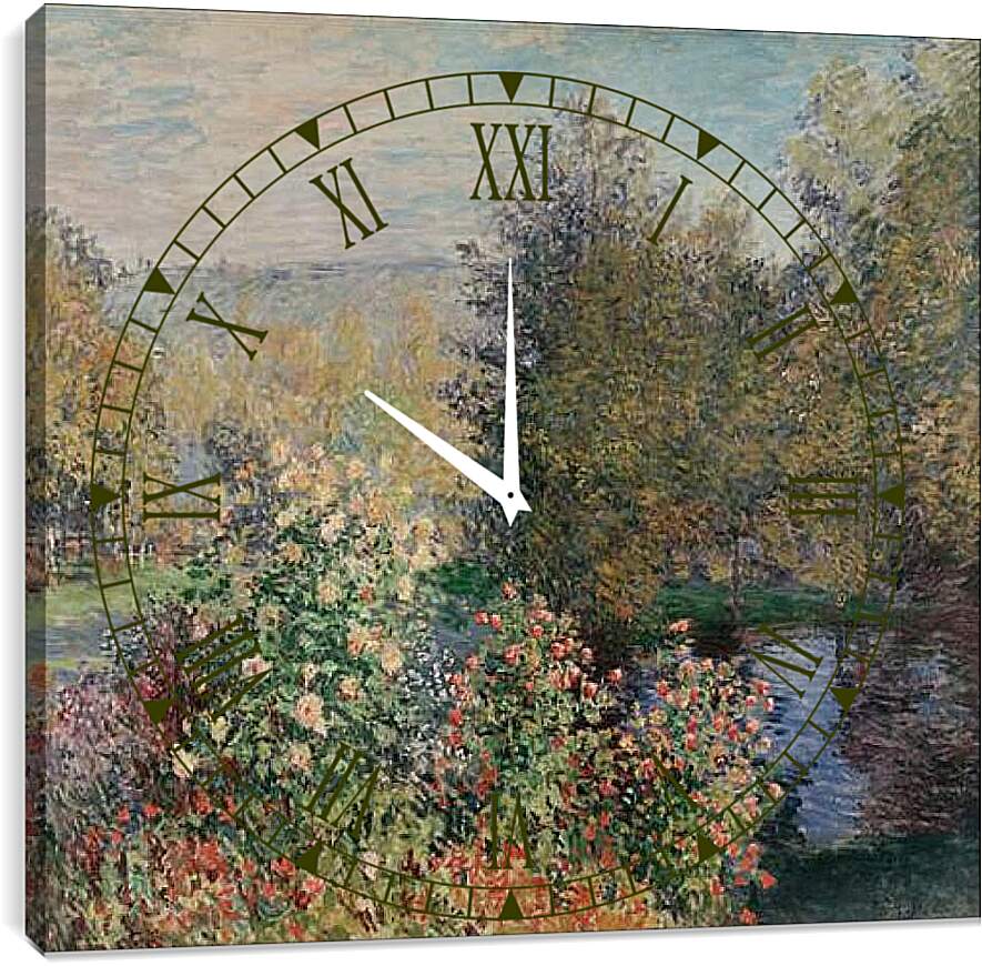 Часы картина - Corner of the Garden at Montgeron. Клод Моне