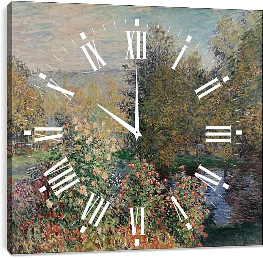 Часы картина - Corner of the Garden at Montgeron. Клод Моне