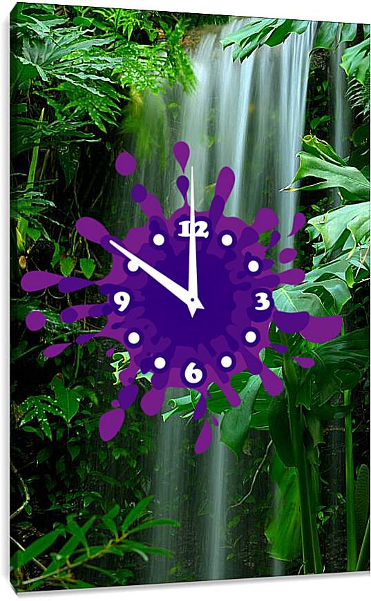 Часы картина - Миниатюрный водопад