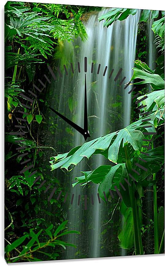 Часы картина - Миниатюрный водопад