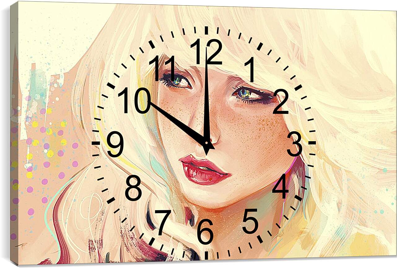 Часы картина - Блондинка