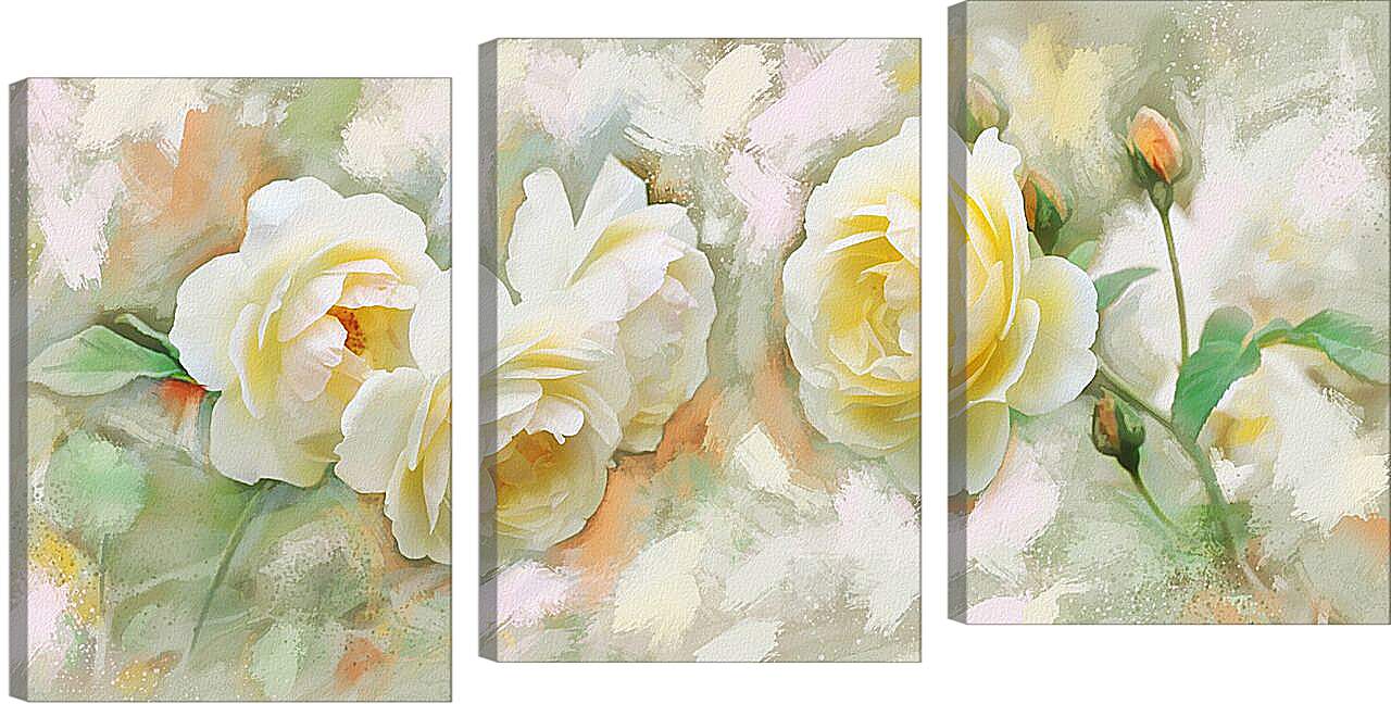 Модульная картина - Белые розы