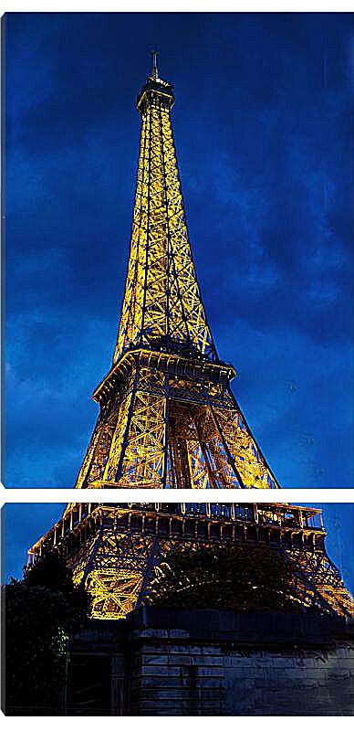 Модульная картина - Эйфелева башня в подсветке