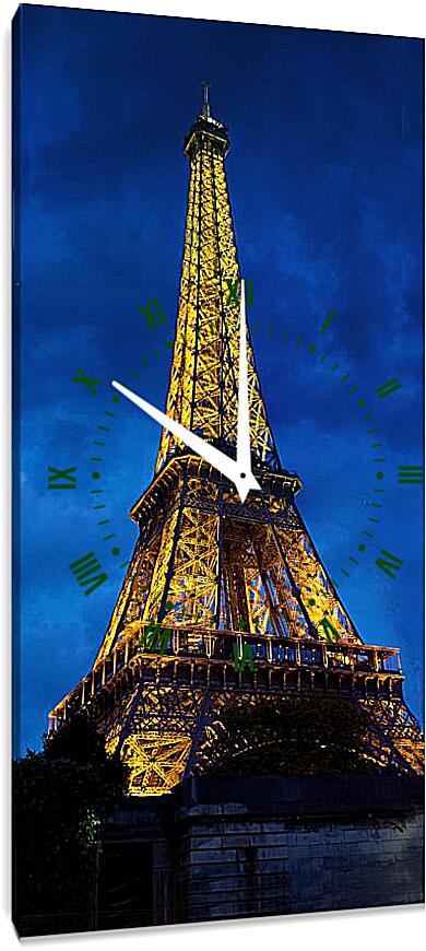 Часы картина - Эйфелева башня в подсветке