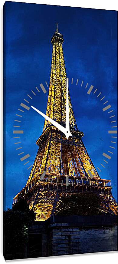 Часы картина - Эйфелева башня в подсветке