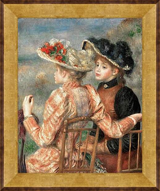 Картина в раме - Two Women In A Garden. Пьер Огюст Ренуар