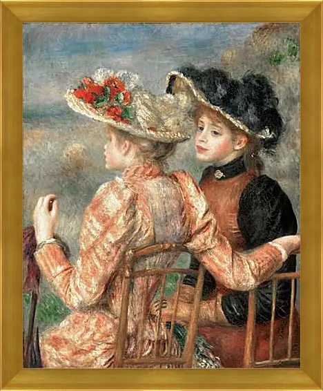 Картина в раме - Two Women In A Garden. Пьер Огюст Ренуар