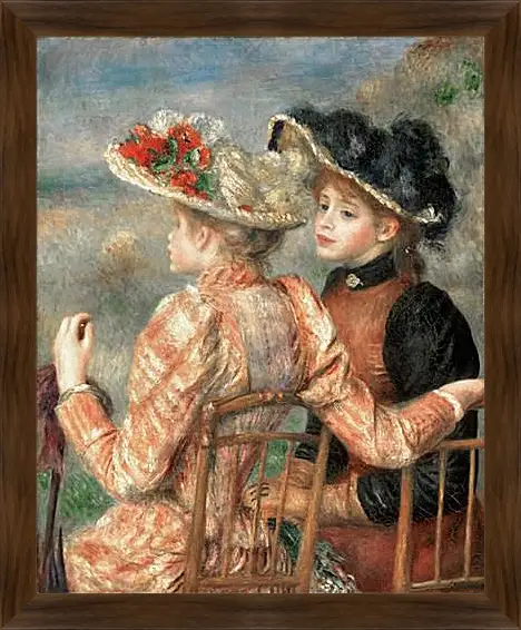 Картина в раме - Two Women In A Garden. Пьер Огюст Ренуар