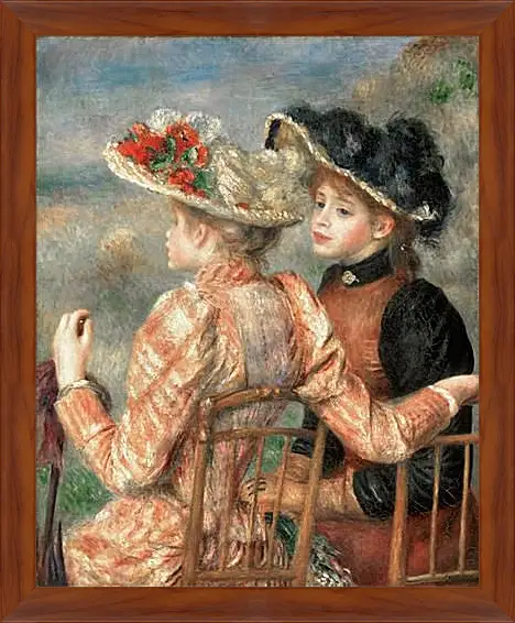 Картина в раме - Two Women In A Garden. Пьер Огюст Ренуар