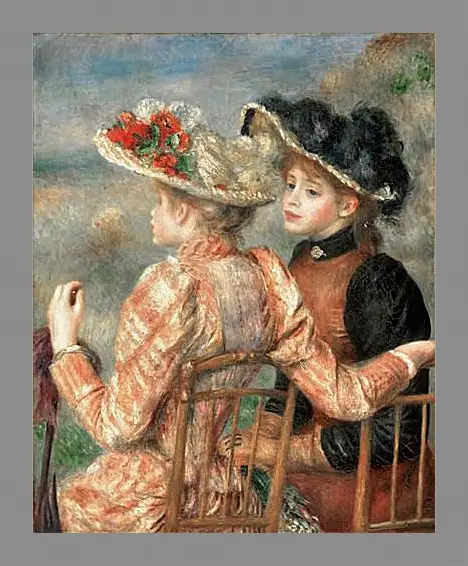 Картина в раме - Two Women In A Garden. Пьер Огюст Ренуар