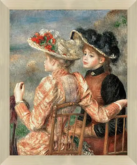 Картина в раме - Two Women In A Garden. Пьер Огюст Ренуар