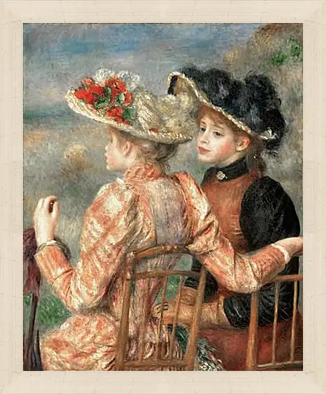 Картина в раме - Two Women In A Garden. Пьер Огюст Ренуар