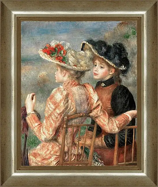 Картина в раме - Two Women In A Garden. Пьер Огюст Ренуар