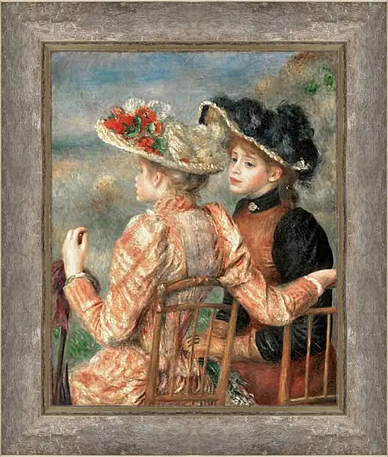 Картина в раме - Two Women In A Garden. Пьер Огюст Ренуар