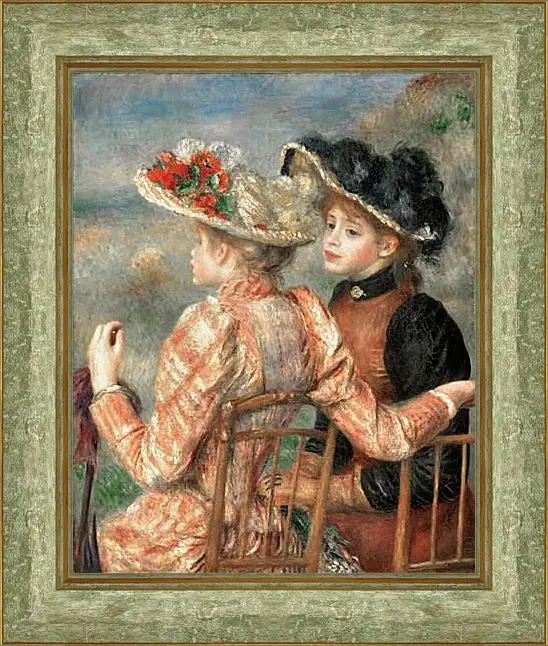 Картина в раме - Two Women In A Garden. Пьер Огюст Ренуар