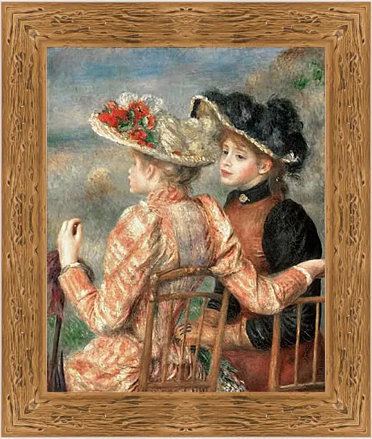 Картина в раме - Two Women In A Garden. Пьер Огюст Ренуар