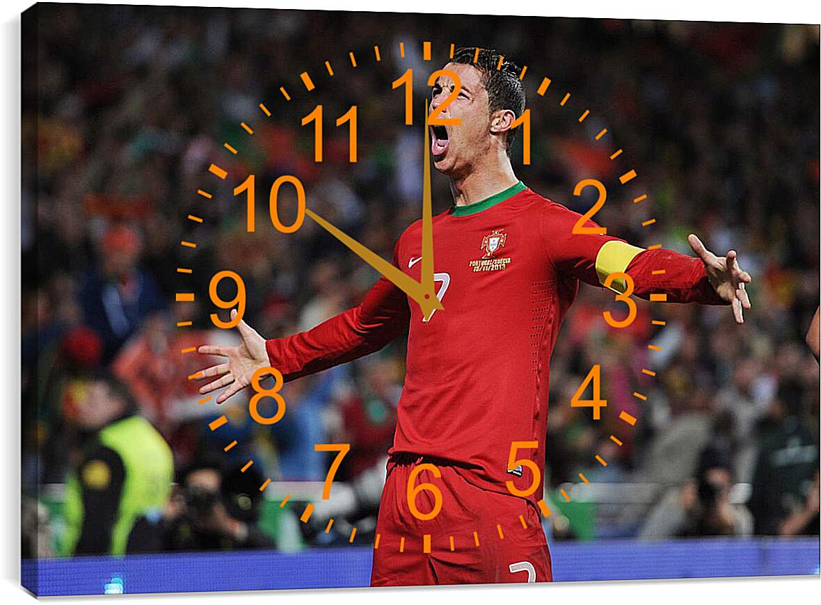 Часы картина - Криштиану Роналду капитан сборной Португалии.