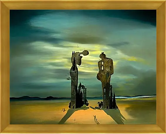 Картина в раме - Archeological Reminiscence Millet S Angelus. (Археологический отголосок «Анжелюса» Милле) Сальвадор Дали