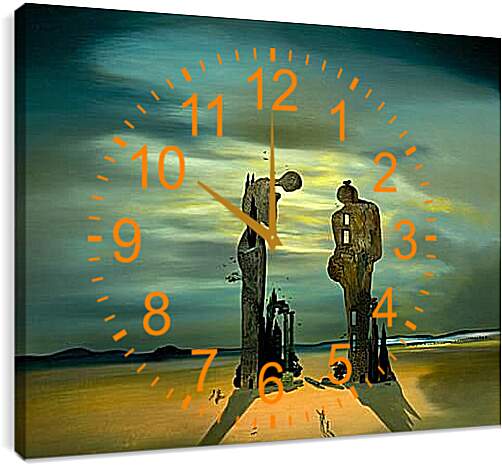 Часы картина - Archeological Reminiscence Millet S Angelus. (Археологический отголосок «Анжелюса» Милле) Сальвадор Дали