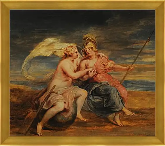 Картина в раме - Allegory of Fortune and Virtue. Питер Пауль Рубенс