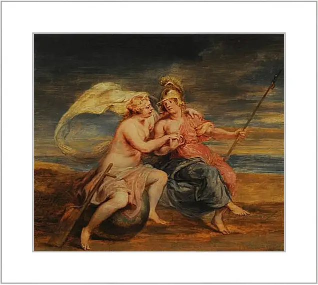 Картина в раме - Allegory of Fortune and Virtue. Питер Пауль Рубенс