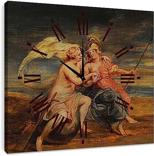 Часы картина - Allegory of Fortune and Virtue. Питер Пауль Рубенс