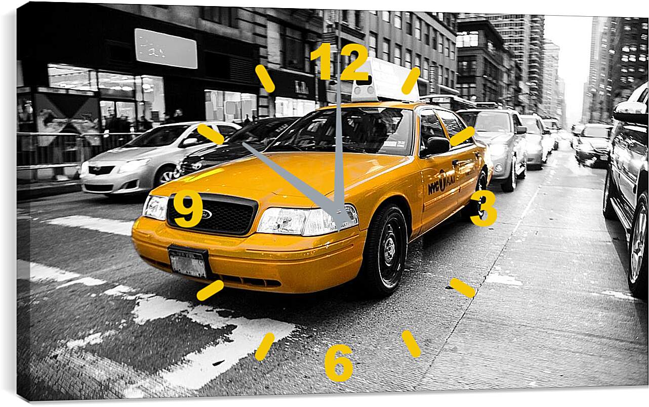 Часы картина - Такси. Нью-Йорк.