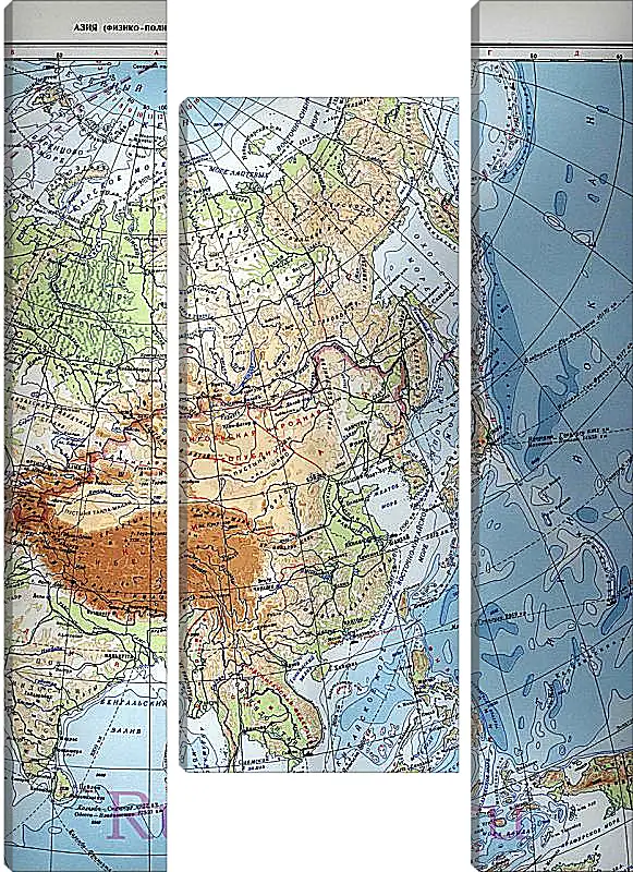 Модульная картина - Карта Азии