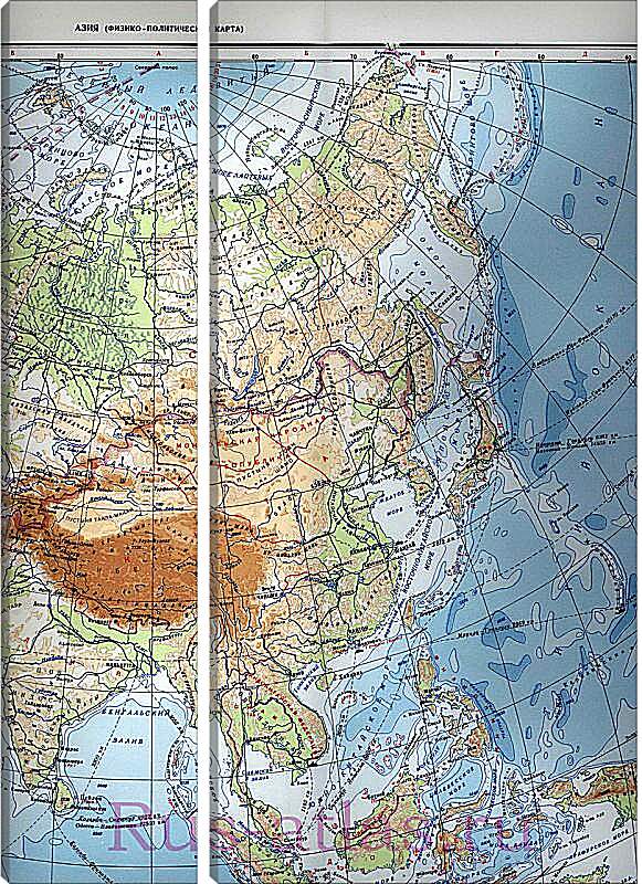 Модульная картина - Карта Азии
