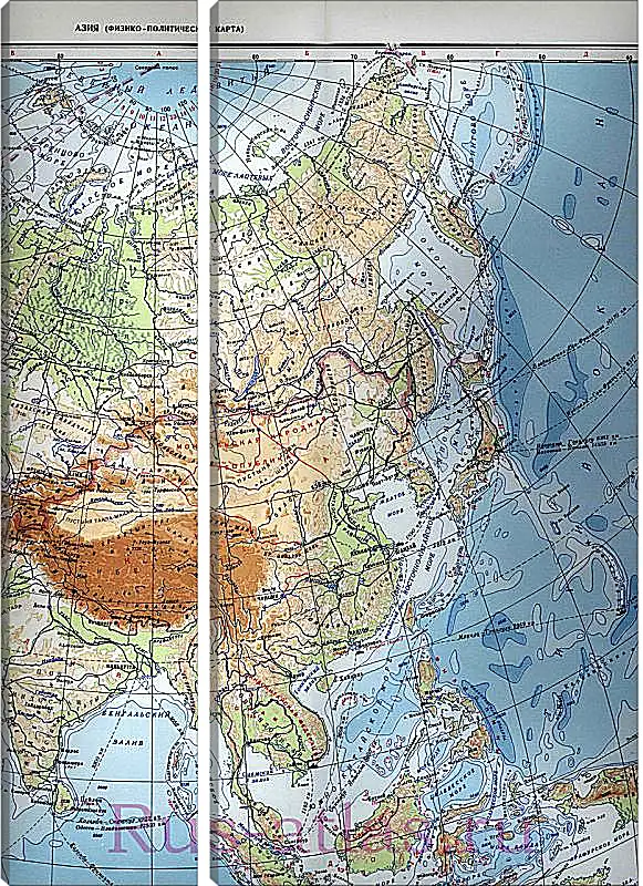 Модульная картина - Карта Азии