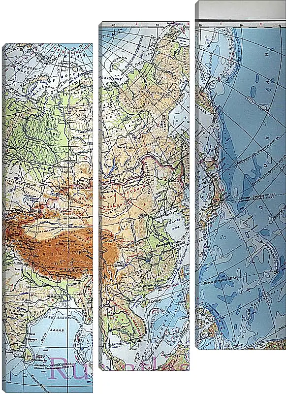 Модульная картина - Карта Азии