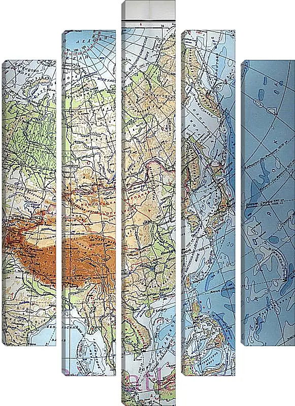 Модульная картина - Карта Азии