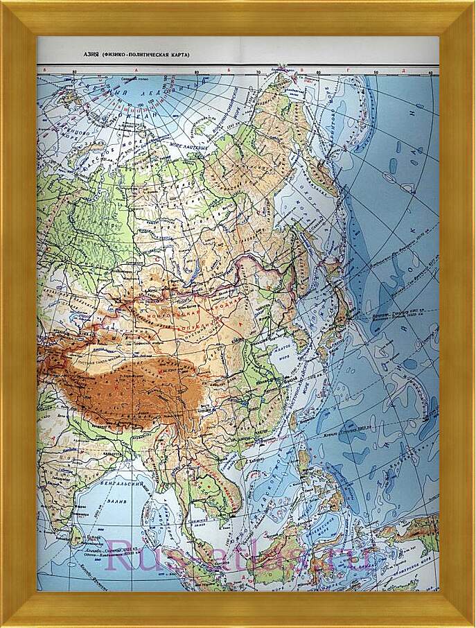 Картина в раме - Карта Азии
