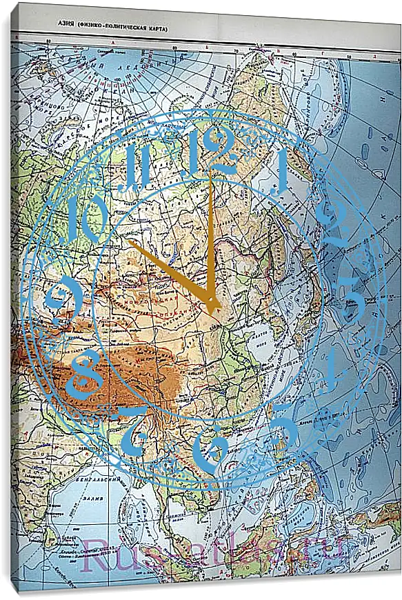Часы картина - Карта Азии