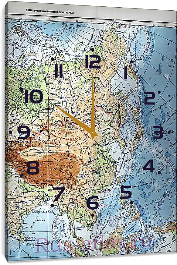Часы картина - Карта Азии