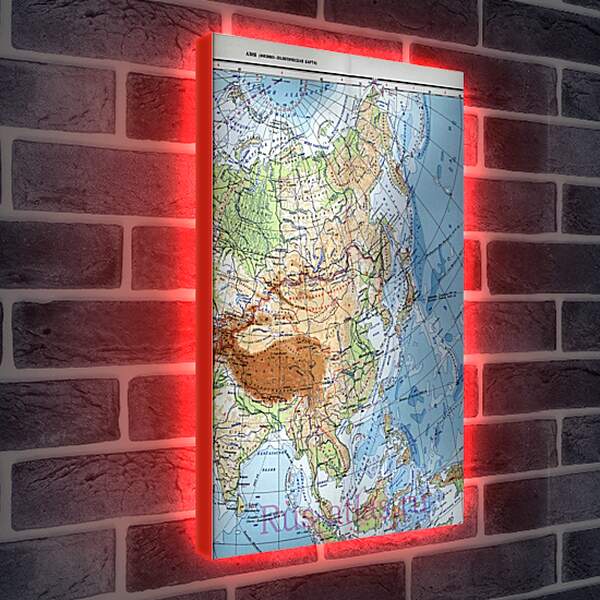 Лайтбокс световая панель - Карта Азии