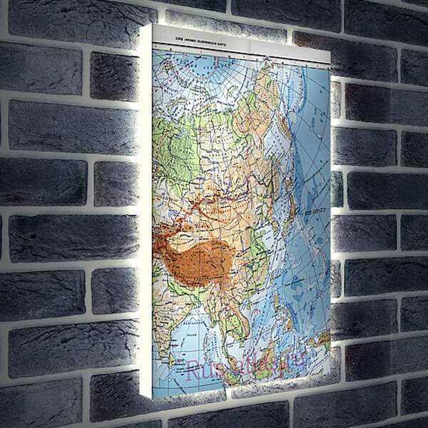Лайтбокс световая панель - Карта Азии