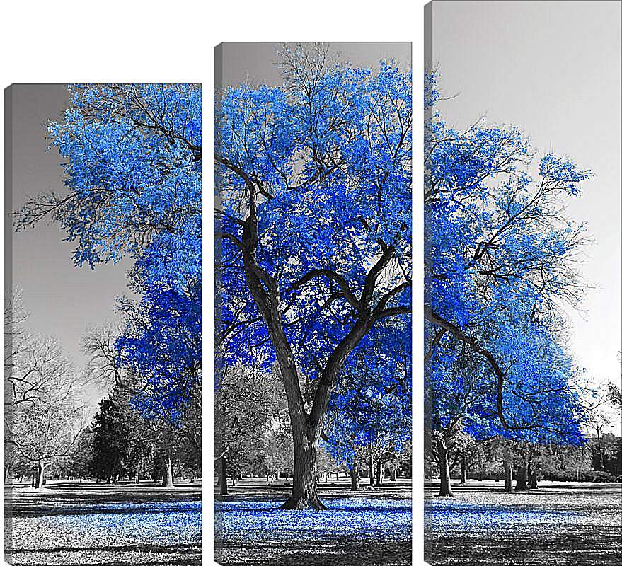 Модульная картина - Синяя листва